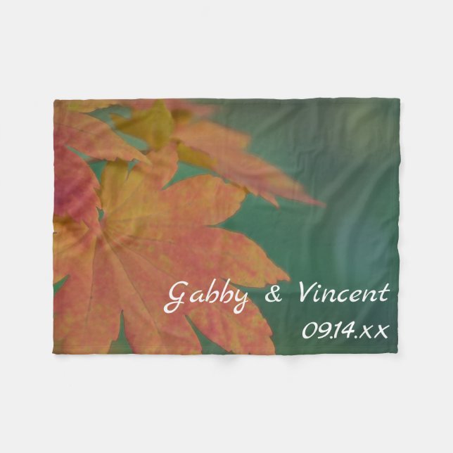 Autumn Colors Wedding Fleece Blanket (Front (Horizontal))