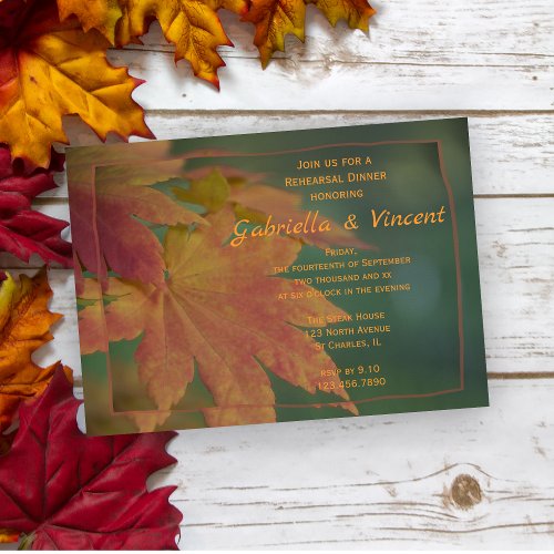 Autumn Colors Wedding Rehearsal Dinner Invitation