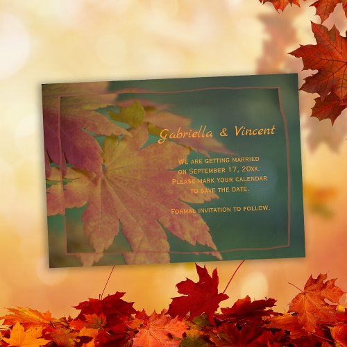 Autumn Colors Wedding Save the Date Announcement