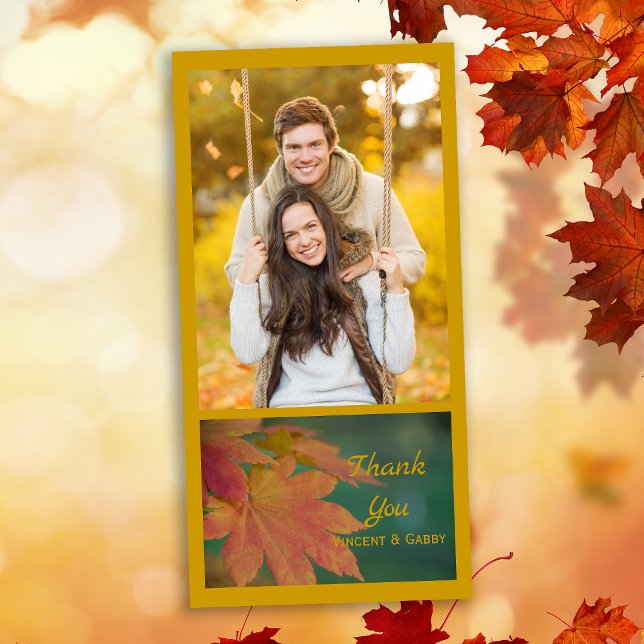 Autumn Colors Wedding Thank You Photo Card (Creator Uploaded)