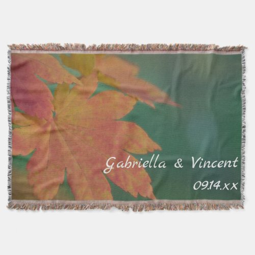 Autumn Colors Wedding Throw Blanket