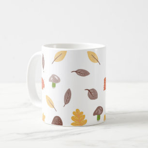 Autumn Colors with Leaves and Mushrooms Coffee Mug
