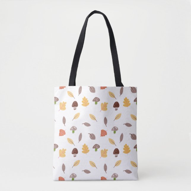 Autumn Colors with Leaves and Mushrooms  Tote Bag (Front)