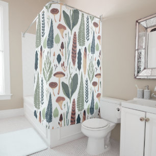 Autumn colors woodland foliage pattern shower curtain