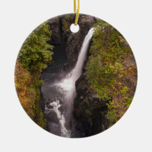 Autumn Colours At The Elk Falls Ceramic Ornament