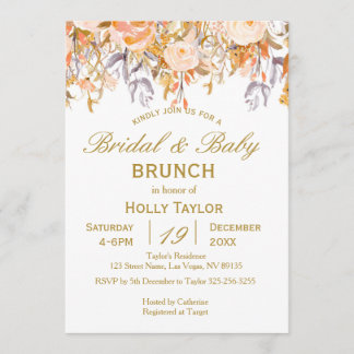 Autumn Combined Baby Shower and Bridal Shower Invitation
