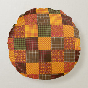 Autumn Comfort Quilt Round Pillow