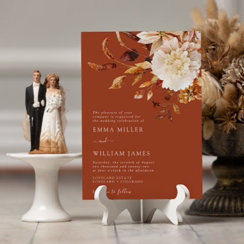 Autumn Copper Wedding Invitation