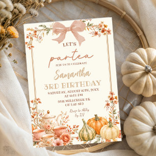 Autumn Coquette Let's ParTea Birthday Invitation