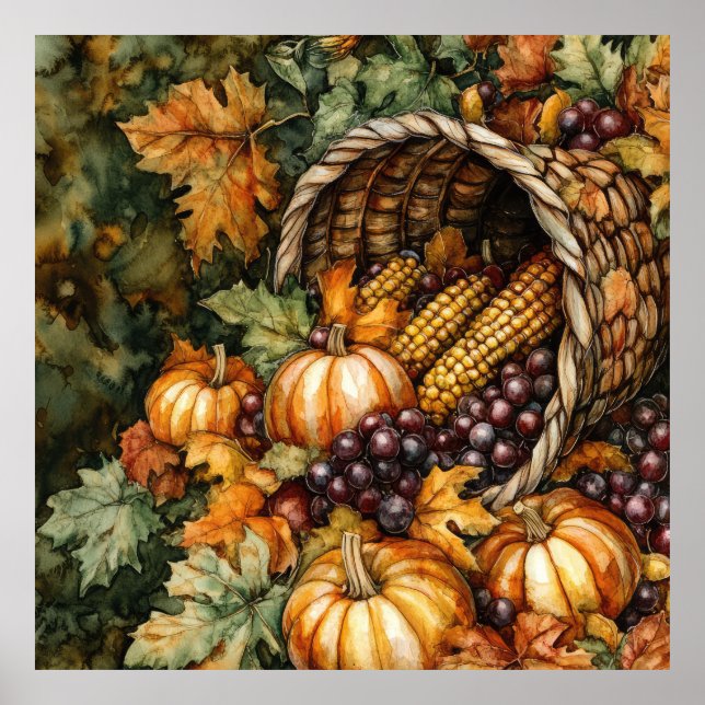 Autumn Cornucopia Art Poster (Front)