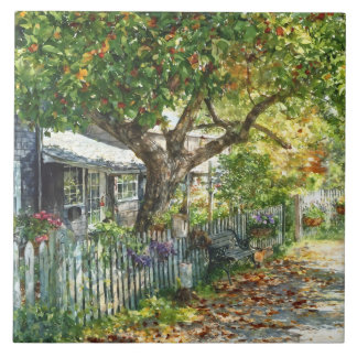 Autumn Cottage Ceramic Tile