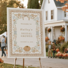 Autumn Cottage Pumpkin Bridal Shower Welcome