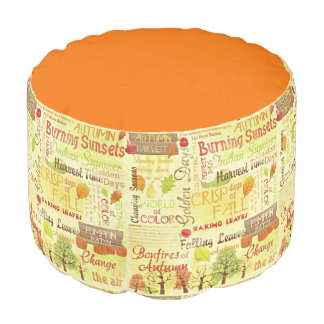 Autumn Country Fall Decor Footrest Pouf