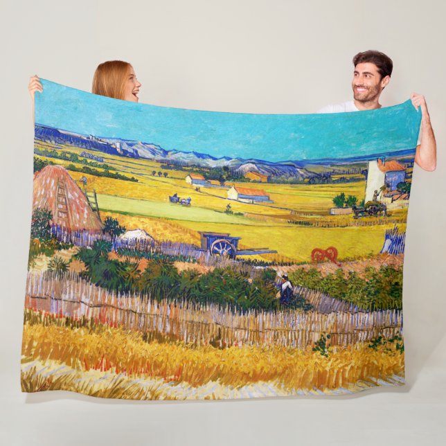 Autumn Countryside, Van Gogh Fleece Blanket (In Situ)