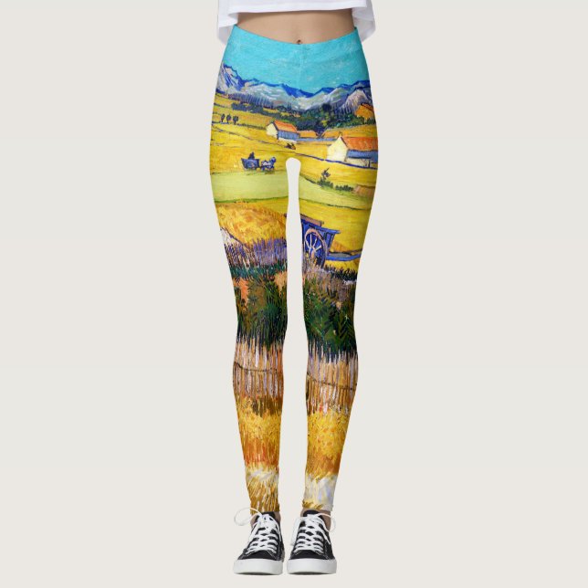 Autumn Countryside, Van Gogh Leggings (Front)