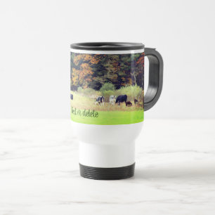 Autumn Cow Field Nature Personalized     Travel Mug