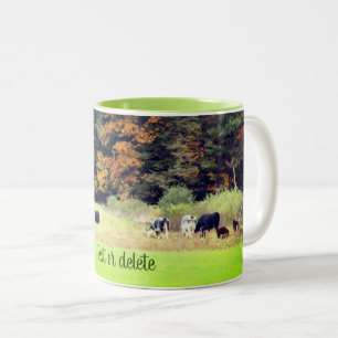 Autumn Cow Field Nature Personalized    Two-Tone Coffee Mug