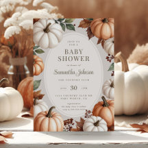 Autumn Cozy Pumpkin Baby Shower Invitation