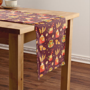 Autumn Cozy Pumpkin Spice Short Table Runner