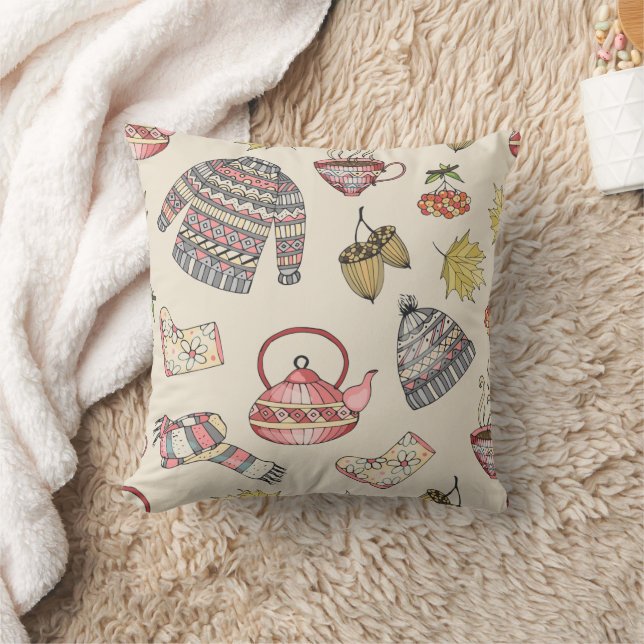 Autumn Cozy Throw Pillow (Blanket)
