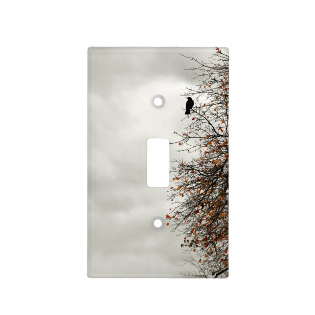 Autumn Crow In Tree Light Switch Cover (Front)