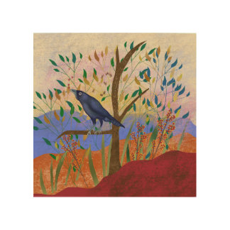 Autumn Crow Wood Wall Art