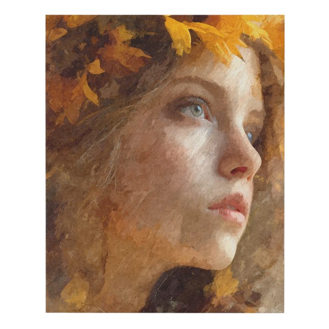 Autumn Crown Golden Dreamy Portrait Faux Canvas Print (Front)