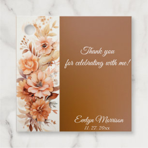 Autumn Cute Gnome Fall Leaves Birthday Favor Tags