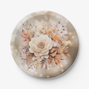 Autumn Cute Gnome Fall Leaves Birthday Paper Plates
