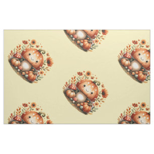 Autumn Cutie Shroom - Adorable Fall Mushroom Fabric