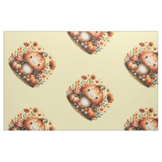 Autumn Cutie Shroom - Adorable Fall Mushroom Fabric