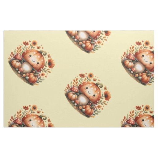  Autumn Cutie Shroom - Adorable Fall Mushroom  Fabric