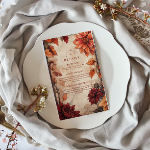 Autumn Dahlia Elegance Wedding Enclosure Card