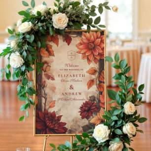 Autumn Dahlia Elegance Wedding Foam Board