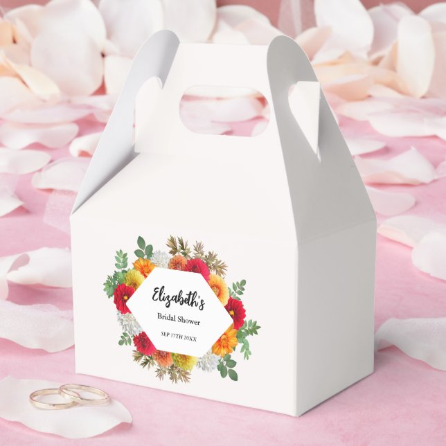 Autumn Dahlia Floral Fall Bridal Shower Favor Boxes (Wedding)