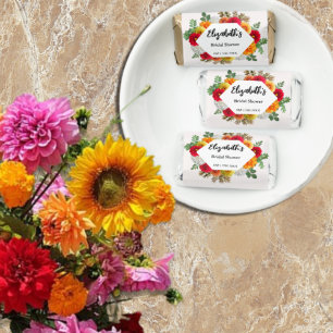 Autumn Dahlia Floral Fall Bridal Shower Hershey's Miniatures