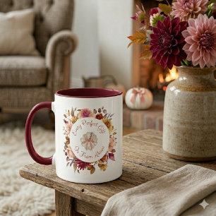 Autumn Dahlia Wreath Scripture Pumpkin Mug