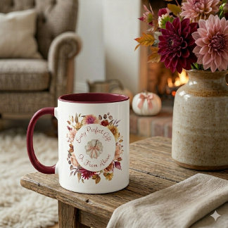 Autumn Dahlia Wreath Scripture Pumpkin Mug