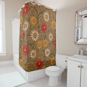 Autumn Daisies Shower Curtain