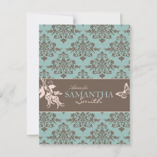Autumn Damask Advice Postcard B