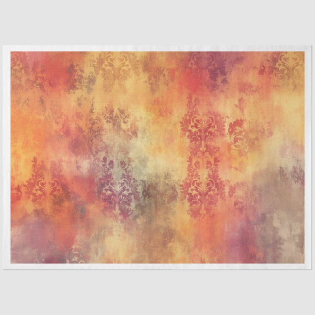 Autumn Damask Background Tissue Paper (Front)
