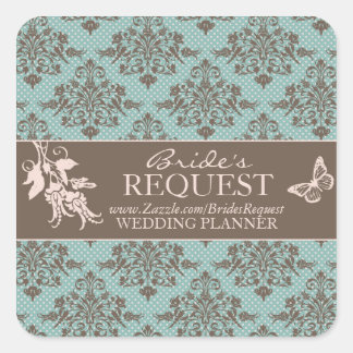 Autumn Damask Business Sticker 2
