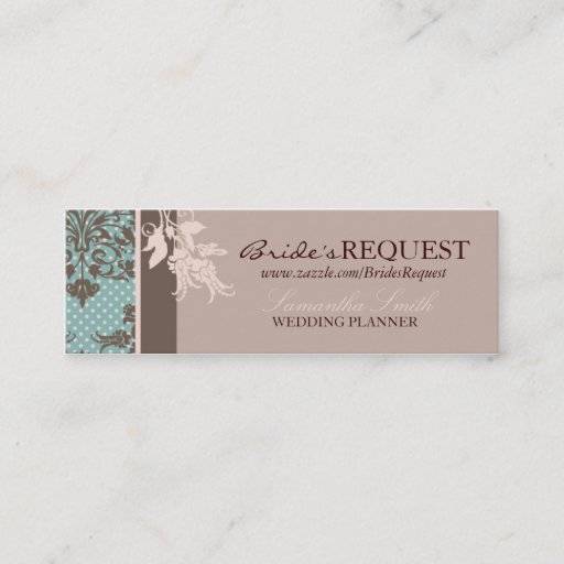 Customizable Autumn Damask Skinny Business Card