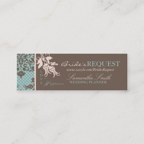 Autumn Damask Skinny Business Card 2