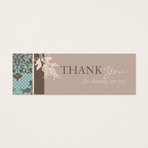 Customizable Autumn Damask TY Skinny Card Business Card