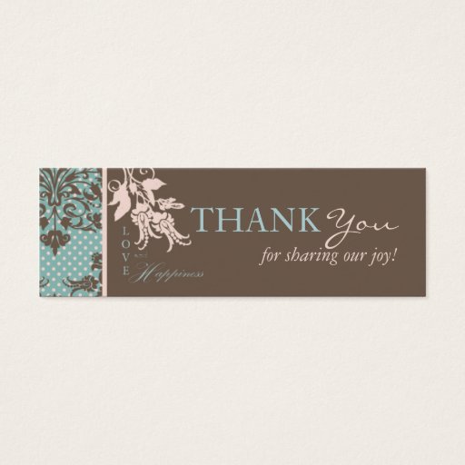 Customizable Autumn Damask TY Skinny Card 2 Business Card Templates