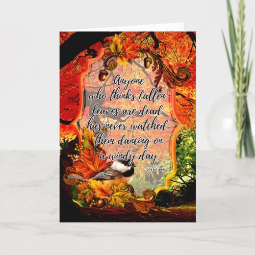 Autumn Dancing Leaves Greeting Card