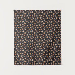 Autumn Dark Moody Terracotta Cottagecore Floral Tapestry