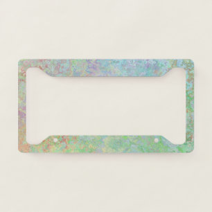 Autumn Dawn Neon Pastel Alcohol Ink Abstract License Plate Frame