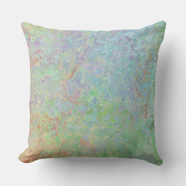 Autumn Dawn Neon Pastel Alcohol Ink Abstract Throw Pillow (Front)